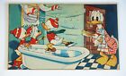 Vintage 1940er 50er Jahre Walt Disney Postkarte Donald Duck Skate Schweden Forlag E.O. & CO