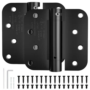 4 Inch Self-Closing Door Hinges, UL Listed, Matte Black, 2 Pack - Picture 1 of 7