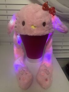 HELLO KITTY light up Hat Scarf Girls Size NEW! Pink