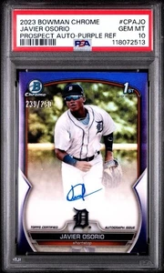 Javier Osorio 2023 Bowman Chrome 1st PSA 10 Purple Auto /250 Gem Mint Prospekt - Bild 1 von 1