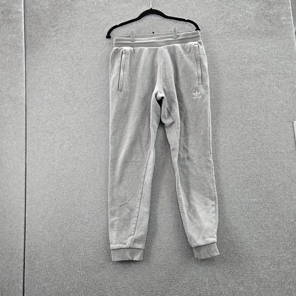 Adidas Hombres Ropa Activa Pantalones M Gris Joggers Trifolio Vellón Logo 28" Entrepierna Foto 1 de 4