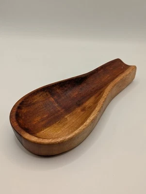 Wooden Spoon Rest Brown Handcrafted Kitchen Utensil Holder - Image 1 of 4