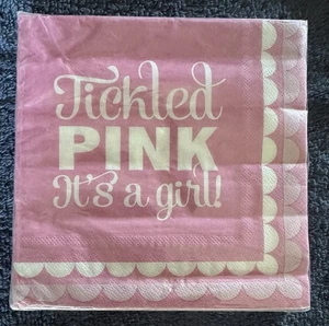 C.R. Gibson paper napkins 20 3 Ply Tickled Pink It’s A Girl NEW SEALED - Picture 1 of 3