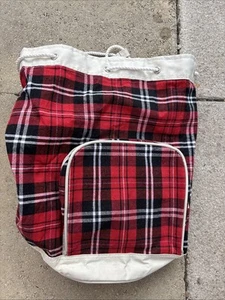 Red Tartan Round Shoulder Bag - Picture 1 of 5