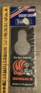 RARO! 1991 Squadra NFL Cincinnati Bengals Hotel Non disturbare Insegna Porta USA - Foto 1 di 6