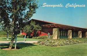 Sunnyvale CA City Council Chambers Library Vintage Postcard - Picture 1 of 2