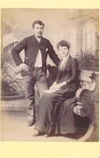 Antique cabinet card, studio of Louis Holzheimer of Hull, Yorkshire, c1884-1887.