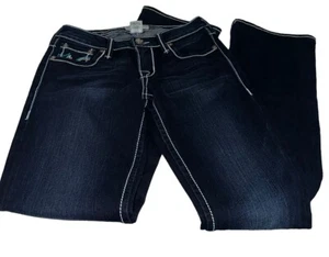 PRVCY Womens Santa Monica Bootcut Jeans Sz 25 Dark Wash Embroidered Pockets - Picture 1 of 7