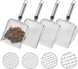 4 Pcs Gardening Soil Sifter-5" W Garden Sieve Sifter with Handle (2/2.8/3.8/5 Mm - Picture 1 of 7