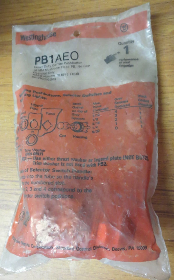 Pulsador Westinghouse PB1AE0  Foto 1 de 1