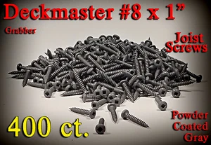 NEU 400 ct. Deckmaster #8x1" Ersatz Balken Holzschrauben, pulverbeschichtet grau. - Bild 1 von 1