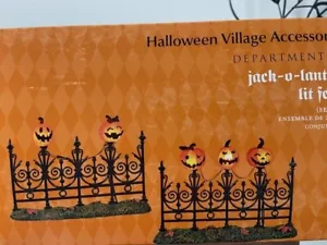 Department 56 Halloween Jack-o-Lantern Recinzione Illuminata (set di 2) SPEDIZIONE GRATUITA - Foto 1 di 4