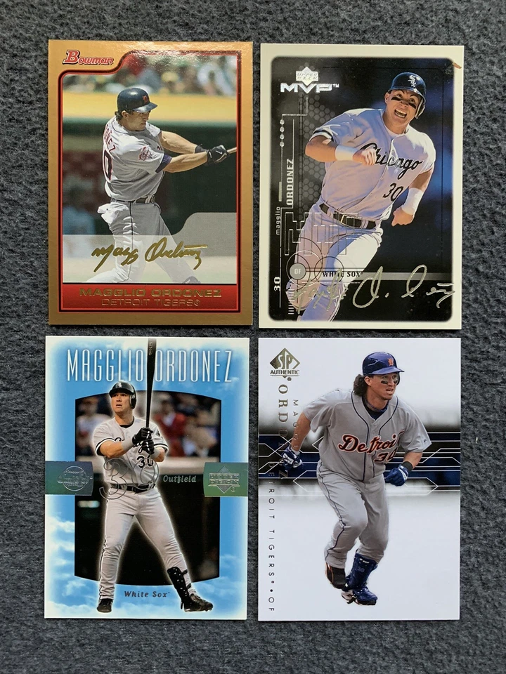 ¡Lote de tarjetas de béisbol MAGGLIO ORDONEZ! ¡4 tarjetas todas diferentes! Cubierta superior Bowman Foto 1 de 1