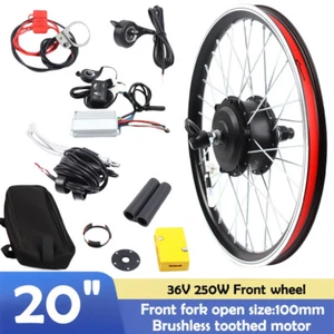 20" 36V 250W E-Bike Conversion Kit LED Electric Bicycle Front Wheel Motor Hub - Picture 1 of 14