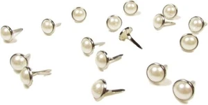 Syntego Brads für Basteln & Scrapbooking Runde Perlen Brads 10 mm Hell Elfenbein x 100 - Bild 1 von 2