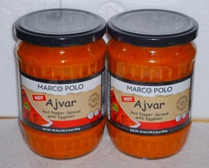 Marco Polo Red Pepper, Eggplant Ajvar Spread (Hot), LARGE 19 Ounce Bottles (2X) - Picture 1 of 4