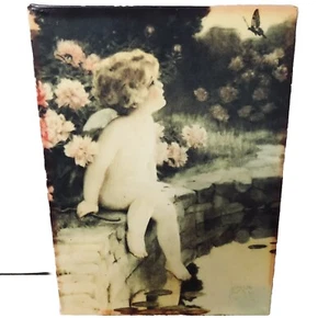 Vintage 1920’s Bessie Pease Gutmann "The Butterfly” Signed Cherub Tin Lithograph - Bild 1 von 7