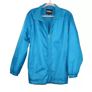 Totes Women's fleece lined windbreaker Jacket blue full zip size L - Picture 1 of 11
