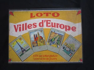 AC089 MLJ MJL MANUFACTURE LYONNAISE DE JOUETS LOTO VILLES D'EUROPE COMPLET BE - Picture 1 of 11