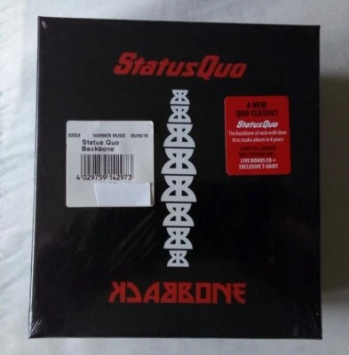 STATUS QUO - BACKBONE -CD ALBUM+LIVE CD &Tee-Shirt DELUXE BOX SET-NEW/NEUF - Photo 1/4