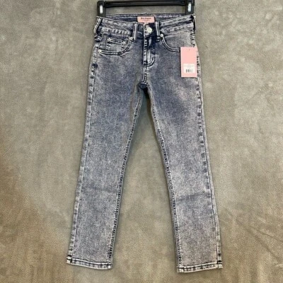 NWT Kids Juicy Couture Blue Denim w/ Pink Tint Straight Leg Jeans Girls Sz 10 - Image 1 of 4