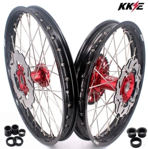 KKE 21/19'' MX Wheels Rim Fit Honda CRF250R 2004-2013 CRF450R 2002-2012 CNC Hubs - Picture 1 of 12