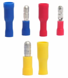 Terminales de bala MVP 300 piezas 10-22 AWG rojo azul amarillo 0,180" macho y hembra - Imagen 1 de 1