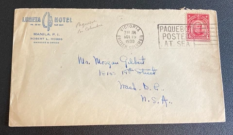 PHILIPPINES HOTEL LUNETA 1930 Cover