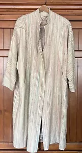Cappotto lungo vintage Ikat seta Lg ? Crema Pastello Rara Arte Wear Unica Reverse LEGGI - Foto 1 di 21