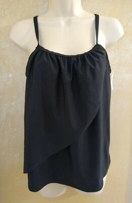 Jaclyn Smith Negro Capas Acolchado Soporte Sujetador Ajustable Tankini Top Missy 8 Nuevo Con Etiquetas Foto 1 de 4