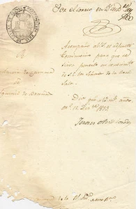 Escrito del año 1833. Corregimiento Rbal. de Letras de Ourense. 211x140 mm. - Imagen 1 de 1