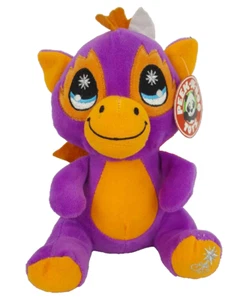 Dragon 8" Plush Purple Orange Sitting Soft Embroider Eyes Stuffed Animal Toy TAG - Picture 1 of 8