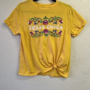 Bare Your Soul bestickt Blumen Texas Chica Knoten T-Shirt Gr. L GUC - Bild 1 von 9