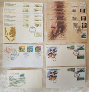 16 Cocos Islands First Day Covers 1981-1986 plus stamps - Picture 1 of 2