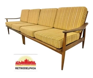 Mid-Century Modern 2-Piece Walnut Sofa - Picture 1 of 11