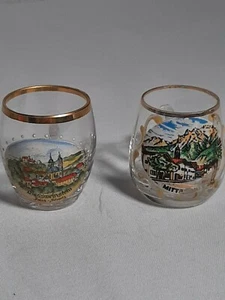 Schöne Schnapsgläser mit Henkeln Goldrand - Bild 1 von 5