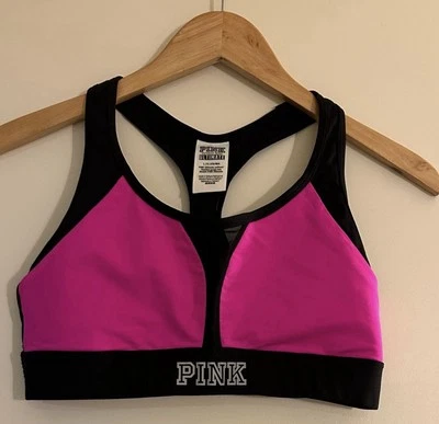 PINK Victoria's Secret Ultimate Women's Sports Bra Hot Pink & Black - Image 1 of 4