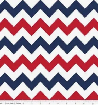Patriotic Chevron Fabric by Riley Blake, Red White & Blue, 4th of July, BTHY - Image 1 of 4