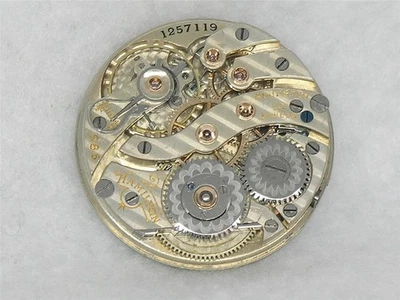 VERY RARE 19 JEWEL LADY HAMILTON 0 SIZE GRADE 985 WATCH MOVEMENT & DIAL, RUNS! - Image 1 of 4