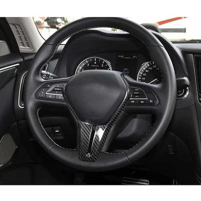 Real Carbon Fiber Steering Wheel Frame Cover Trim for Infiniti Q50 2018-2024 - Imagem 1 de 4
