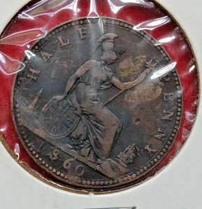 Großbritannien 1860 1/2 Penny schöne zirkulierte Erhaltung - Bild 1 von 2