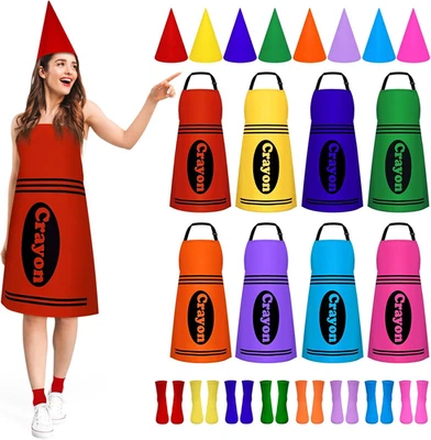 Disfraz Crayón Adulto, Grupo Disfraces Halloween para Adultos, Color Crayón Delantal Co Foto 1 de 4