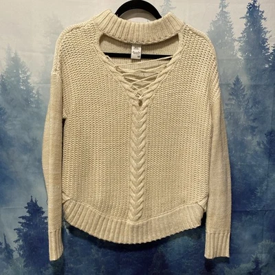 American Rag средний открытый вязаный свитер кремовый богемное CottageCore коттедж - Изображение 1 из 4