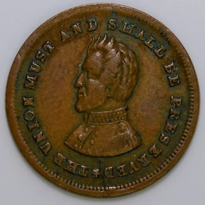 Ficha de la Guerra Civil del presidente demócrata Andrew Jackson de 1800 un centavo 137/395 1c k274 Foto 1 de 2