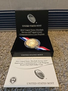 2015-S US Marshals Service Commemorative Half Dollar Proof Coin PH3 - Picture 1 of 3