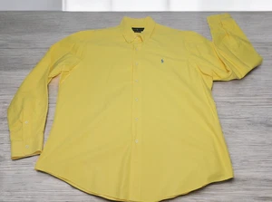 Ralph Lauren Herren Hemd Größe XXL Gelb Custom Fit L/S 100% Baumwolle Knopfleiste - Bild 1 von 11