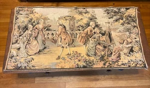 Vintage viktorianischer Wandteppich Made in France 38"x19" Wandbehang Tischläufer - Bild 1 von 19