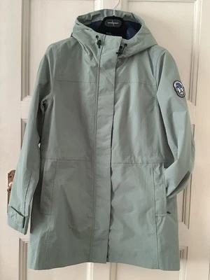 BNWT LANDS END WOMENS GREEN HOODED WATERPROOF RAINCOAT S (10-12) £160 - Image 1 of 4