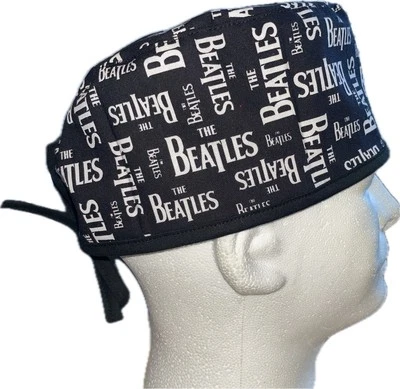 The Beatles B&W Scrub Hat Chemo Cap - Image 1 of 4