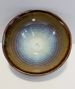 Bill Campbell Studio Keramik 6" Schüssel Tropfglasur blau braun Wirbel - Bild 1 von 9